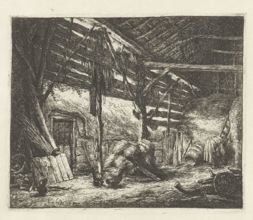 Interior of a hay barn