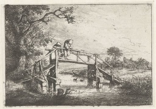 Two Fishermen on a Bridge