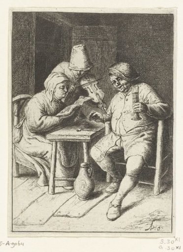 Violin Player with a Couple at a Table