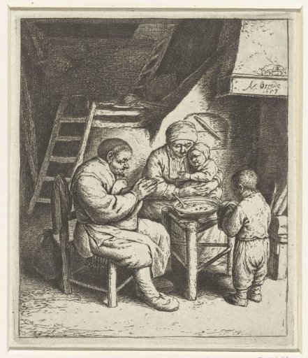 A Family at Table Before the Meal