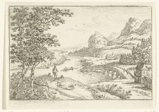 Stone bridge at a river fork
