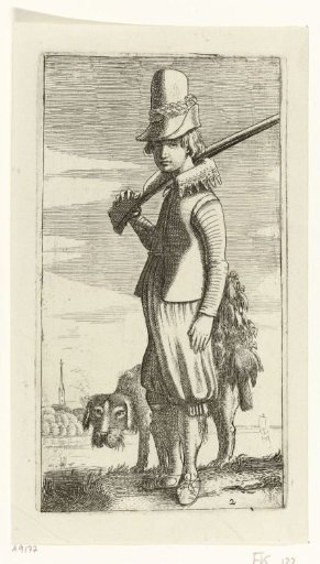 Falconer's Servant and Hunting Dog