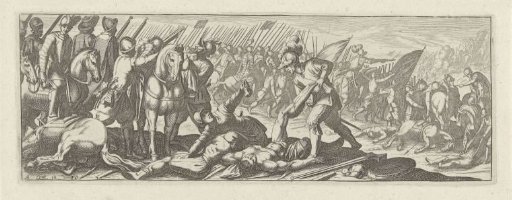 Soldiers looting corpses on the battlefield