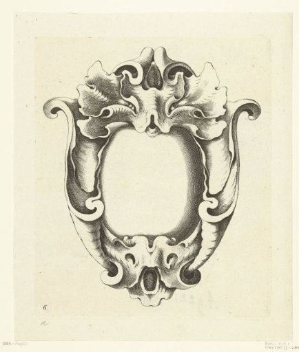 Cartouche with two masks