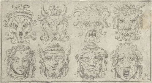 Study sheet with eight masks