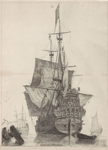 Dutch warship seen on the mirror