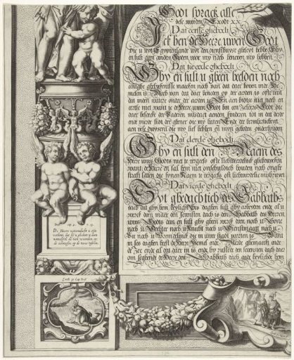 Moses and Aaron with the Tables of the Law (bottom left sheet)