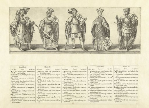 Counts Dirk XII, Floris XIII, and Dirk XIV, Countess Ada ('Dirk XV'), and Count Willem XVI