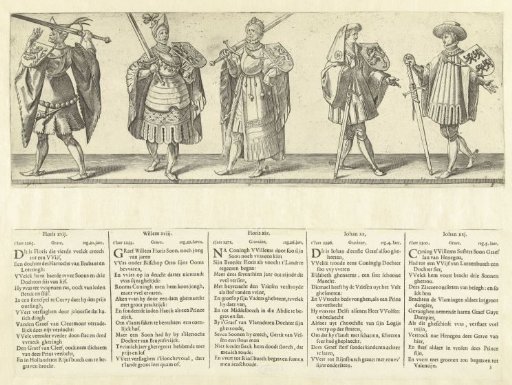 Counts Floris XVII, Willem XVIII, Floris XIX, Jan XX, and Jan XXI
