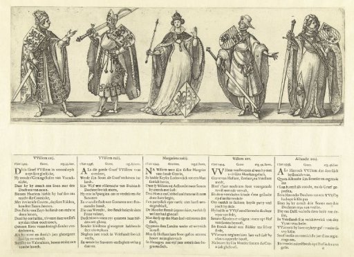 Counts Willem XXII and Willem XXIII, Countess Margaretha XXIV, and Counts Willem XXV and Albrecht XXVI