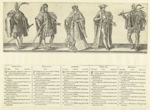 Counts Willem XXVII and Willem XXVIII, Countess Jacoba XXIX, and Counts Filips XXX and Karel XXXI