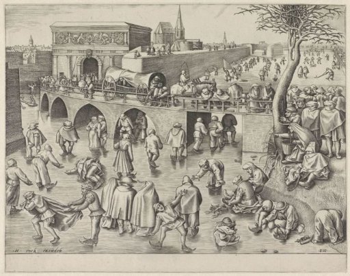 Skaters at the St. George's Gate in Antwerp
