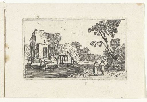 Path along a river with a building on piles