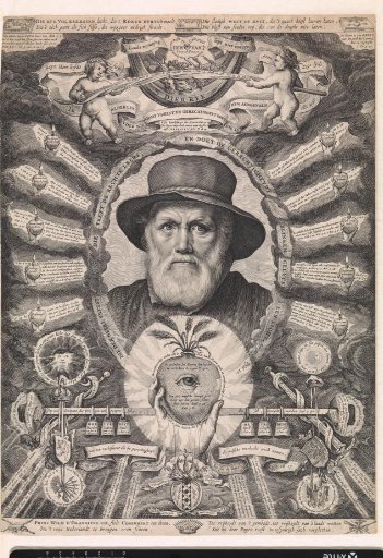 Portrait of Dirck Volckertsz. Coornhert in an Allegorical Frame