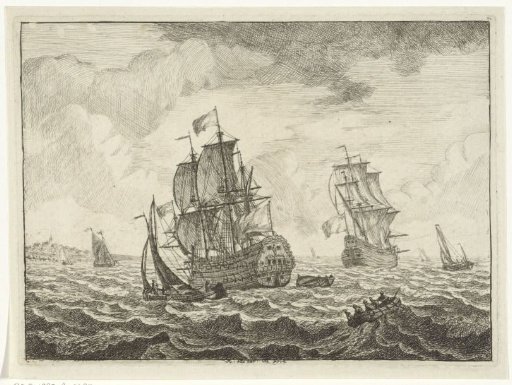 Seascape with two three-masters