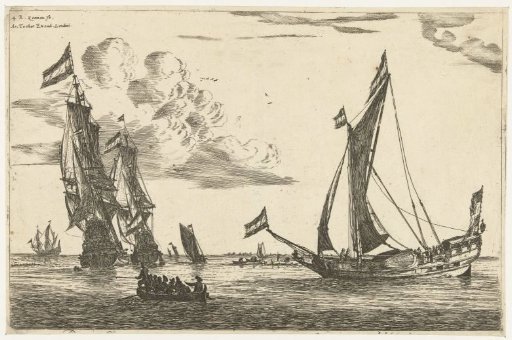 Two warships and a yacht