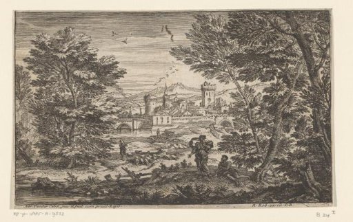 Man, woman and shepherd with flock