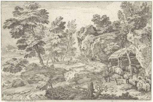 Landscape with sheepfold