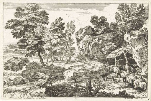 Landscape with sheepfold