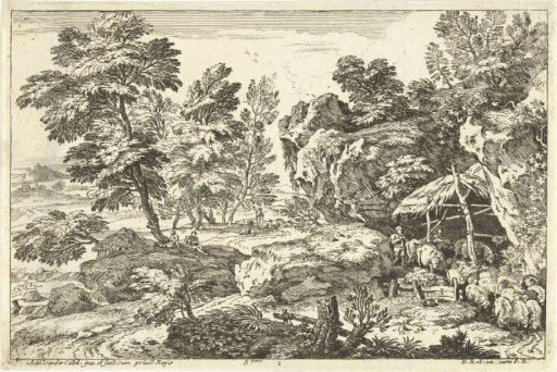 Landscape with sheepfold
