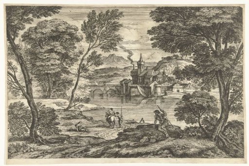 Landscape with a man on horseback