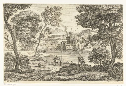 Landscape with a man on horseback