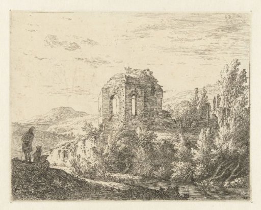 Landscape with a Ruin of a Temple and Two Sketchers