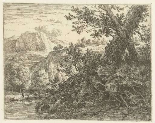 Landscape with a Tree with Exposed Roots