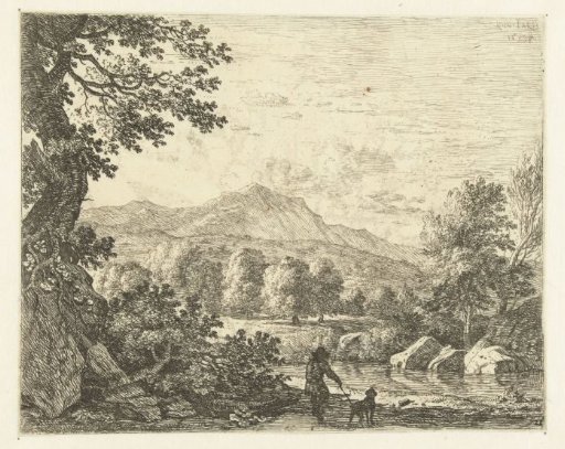 Hill Landscape with a Man and a Dog