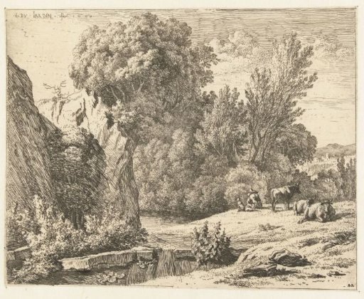 Landscape with a Shepherd and Three Cows