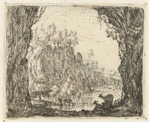 Italianate Landscape with Goats by a River