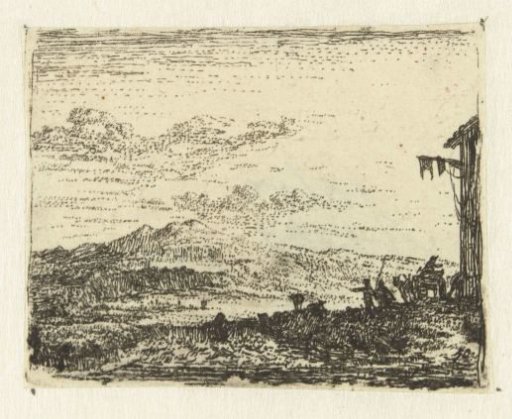 Italianate landscape with a wagon at an inn