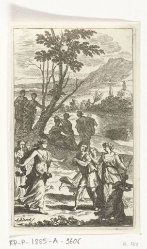 Shepherdesses playing a game