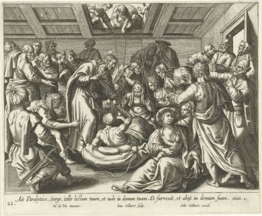 Christ Heals a Paralytic Man Lowered Through the Roof