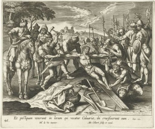 Christ being nailed to the Cross