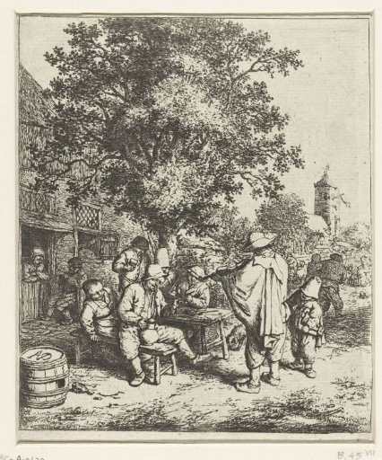 Violinist and a young hurdy-gurdy player