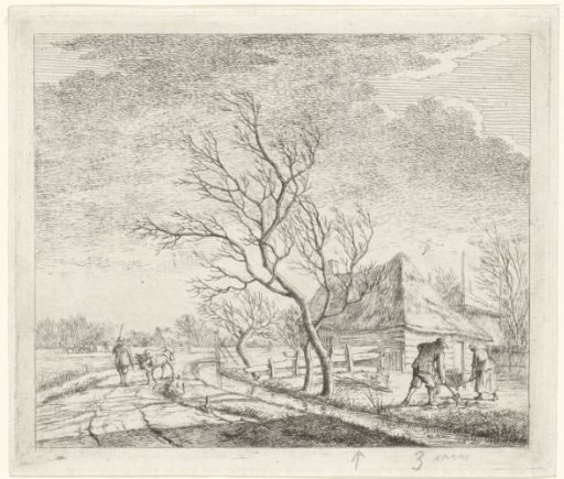 Landscape with farm and field