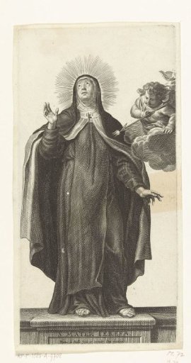 Saint Teresa of Avila and angel with glowing arrow