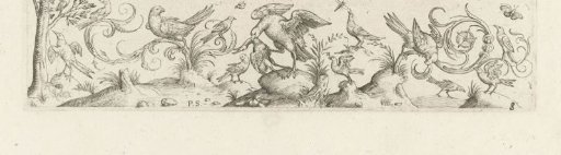 Frieze with fourteen birds