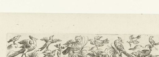 Frieze with eleven birds, with an owl in the center