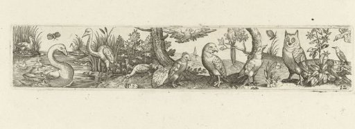 Frieze with fifteen birds