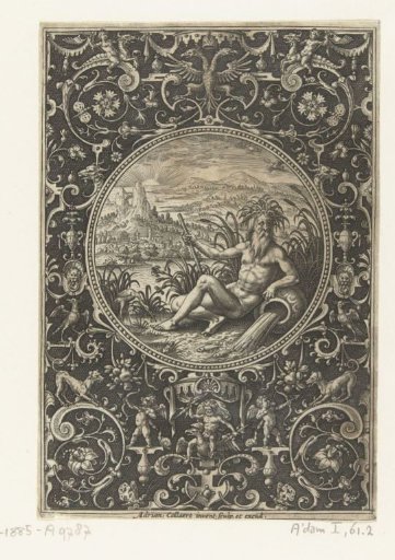 Medallion depicting a river god