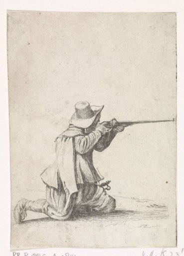 Kneeling Soldier, Aiming His Rifle