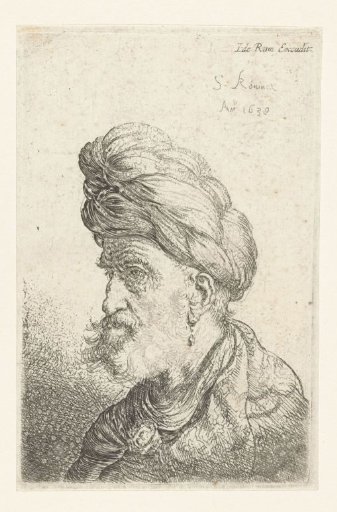 Bust of a man with a turban