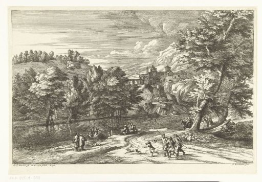 Landscape with a river and an approaching boat