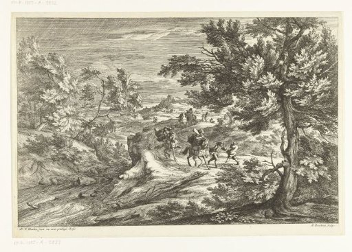 Landscape with travellers surprised by a thunderstorm