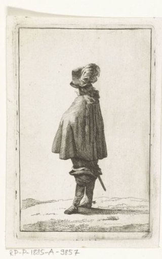 A man with a hat seen from the back