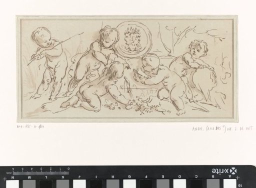 Five Putti at a Monument with Janus Head