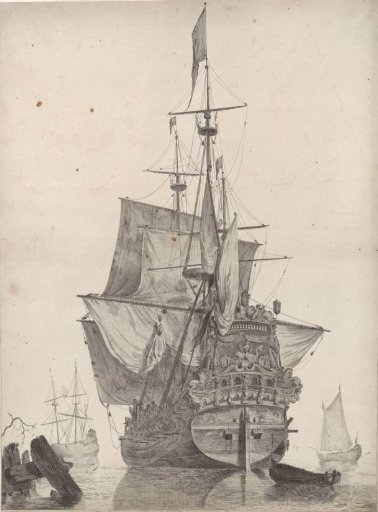 Dutch warship seen on the mirror