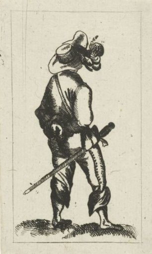 Man with sword seen from the back
